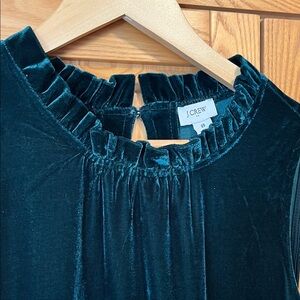 J. Crew Factory Velvet Maxi Dress in Deep Green